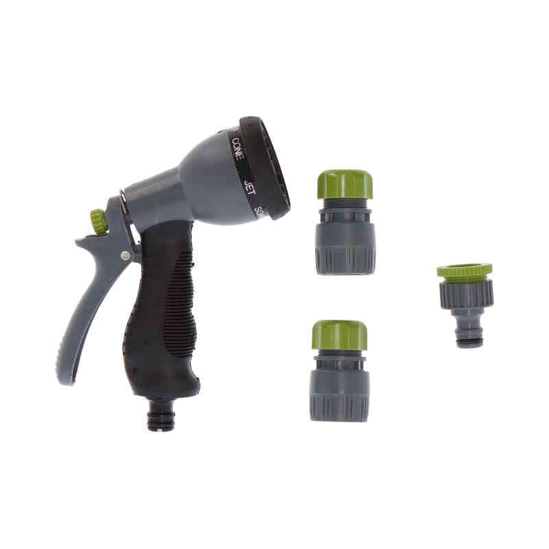 SET 4 PCS PISTOLA RIEGO + ADAPTADORES 1/2-5/8-3/4" AIRMEC