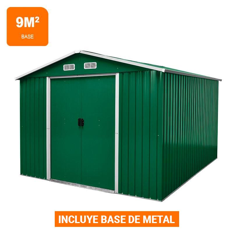 CASETA DE METAL CON PUERTAS CORREDERAS 9M2 303x301x214CM AIRMEC