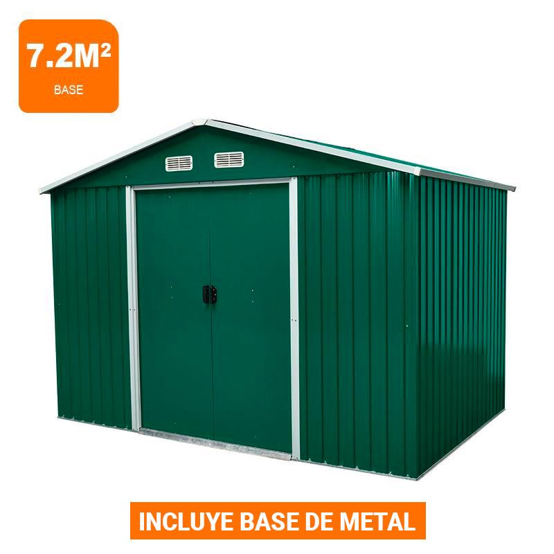 CASETA DE METAL CON PUERTAS CORREDERAS 7.2M2 301x238x214 CM AIRMEC