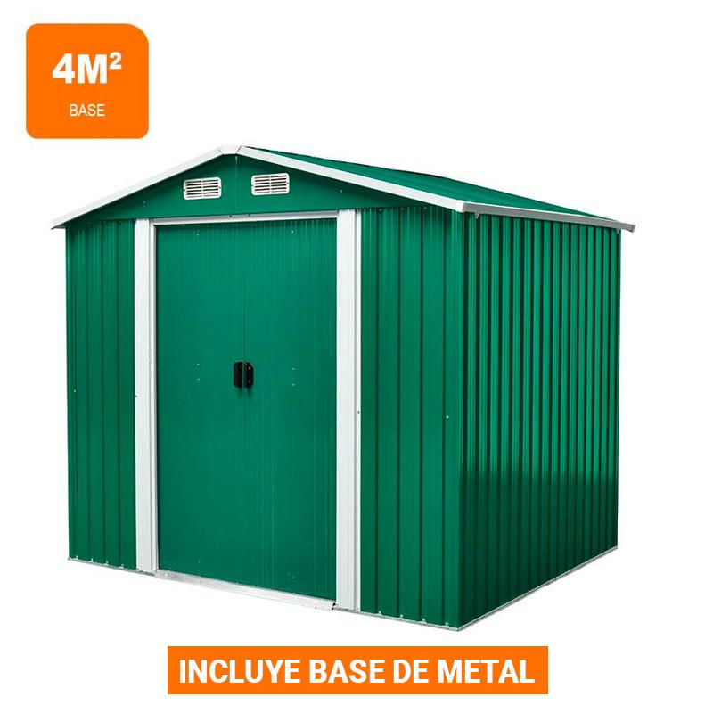 CASETA DE METAL CON PUERTAS CORREDERAS 4M2 174x236x206CM AIRMEC