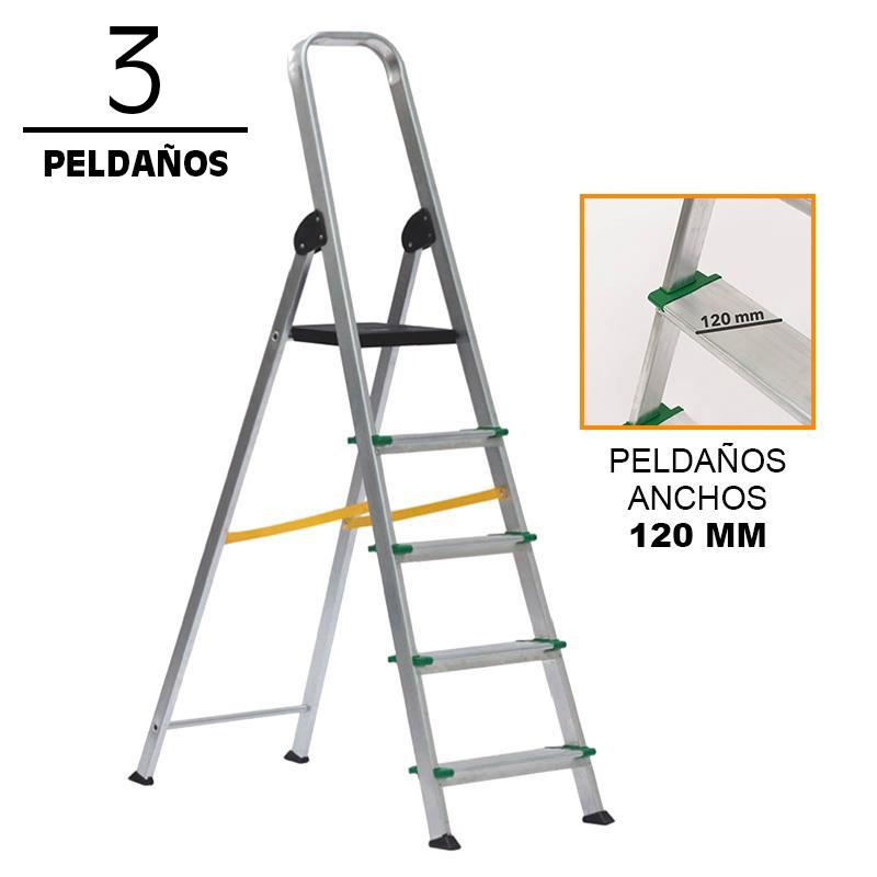 ESCALERA ALUMINIO REFORZADA 3 PELDAÑOS DE 120 MM AIRMEC