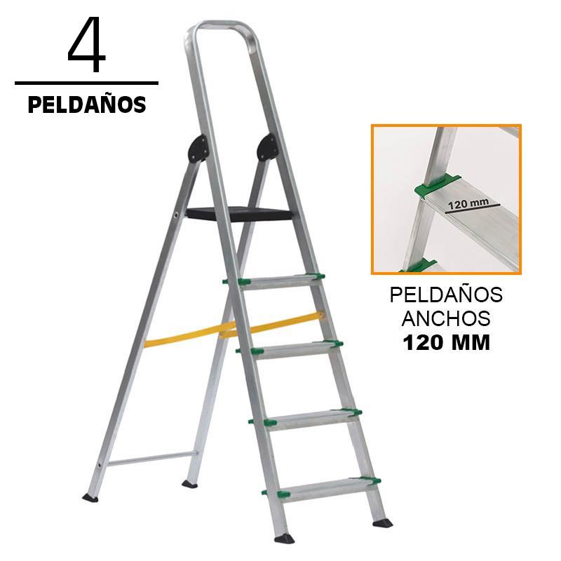 ESCALERA ALUMINIO REFORZADA 4 PELDAÑOS DE 120 MM AIRMEC