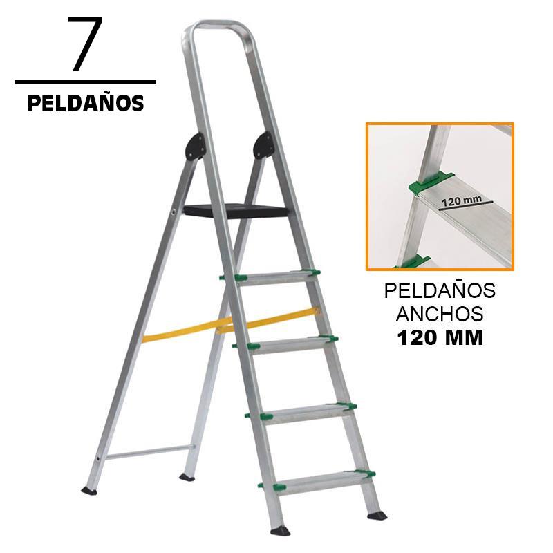 ESCALERA ALUMINIO REFORZADA 7 PELDAÑOS DE 120 MM AIRMEC