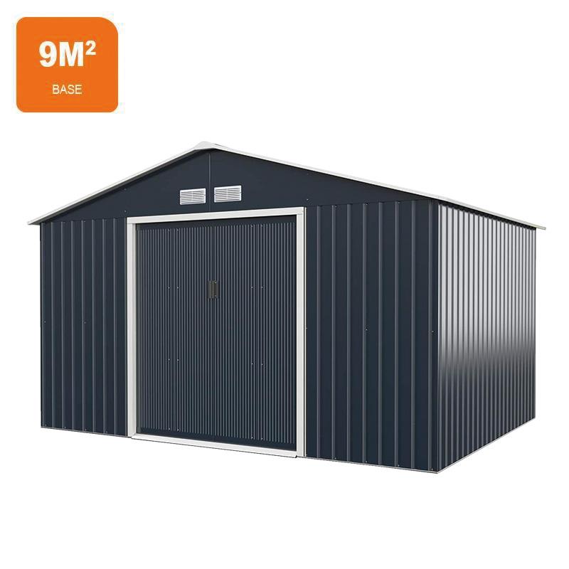 CASETA DE METAL PUERTAS CORREDERAS ANTRACITA AIRMEC 303x301x214 CM (9M2)