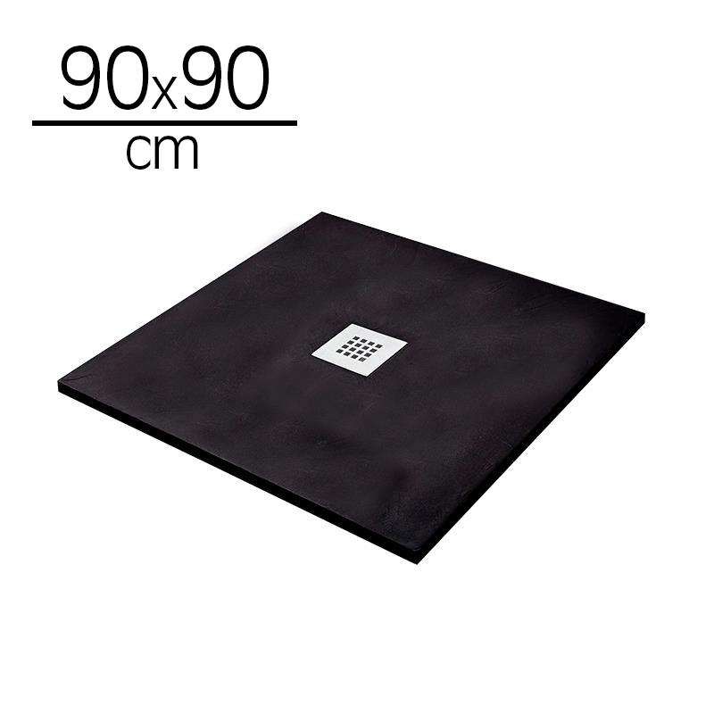 PLATO DUCHA 900X900X35 CARGA M NEGRO CUADR BENOTTI