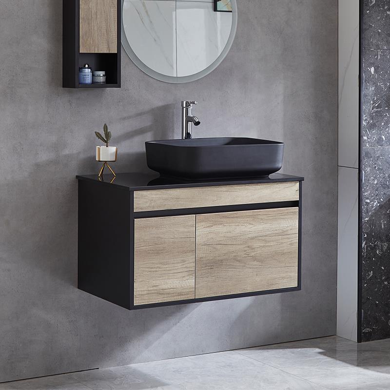 MUEBLE BAÑO HAYA NEGRO SERIE VESTA 80X50X65CM BENOTTI