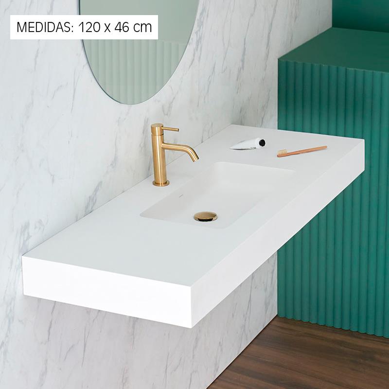 LAVABO SUSPENDIDO CARGA MINERAL 120X46CM SERIE ELBRUS BENOTTI