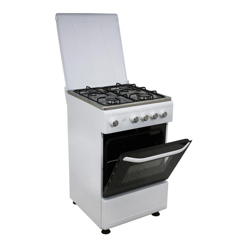 COCINA GAS + HORNO BLANCA 4 FUEGOS 50CM LARRYHOUSE