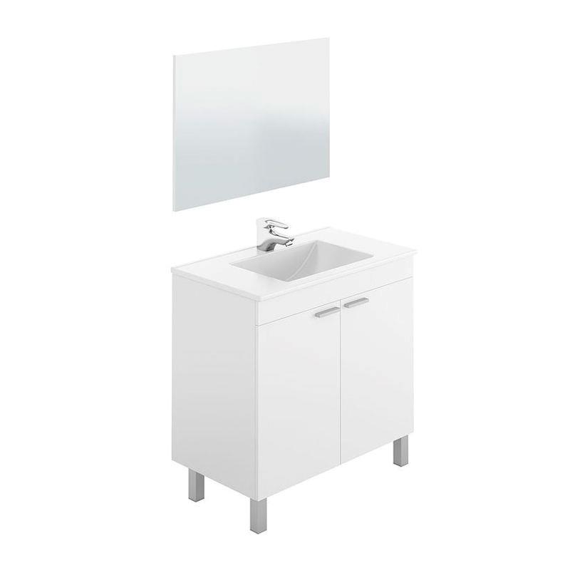 MUEBLE DE BAÑO BLANCO BRILLO 80X80X45CM BENOTTI