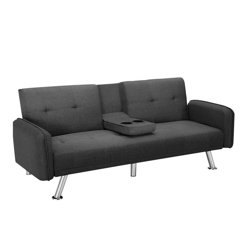 SOFA CAMA GRIS 210X85X80CM MOMI