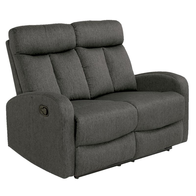 SOFÁ RELAX RECLINABLE 2 PLAZAS 128X95X180CM GRIS OSCURO MOMI