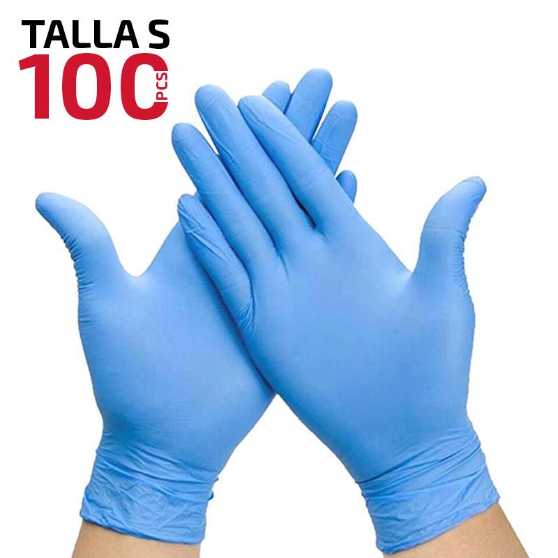 CAJA GUANTES VINILO AZUL TALLA S 100 PCS PAMACON