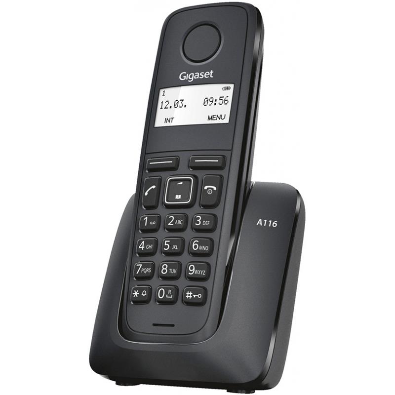 TELEFONO INALAMBRICO DECT DIGITAL A116 NEGRO GIGASET