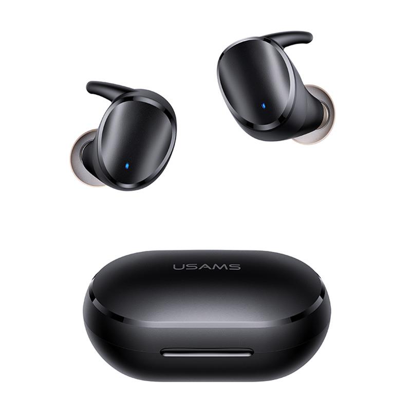 AURICULARES INALÁMBRICOS BLUETOOTH SERIE BT5.0 CON ESTUCHE NEGRO USAMS