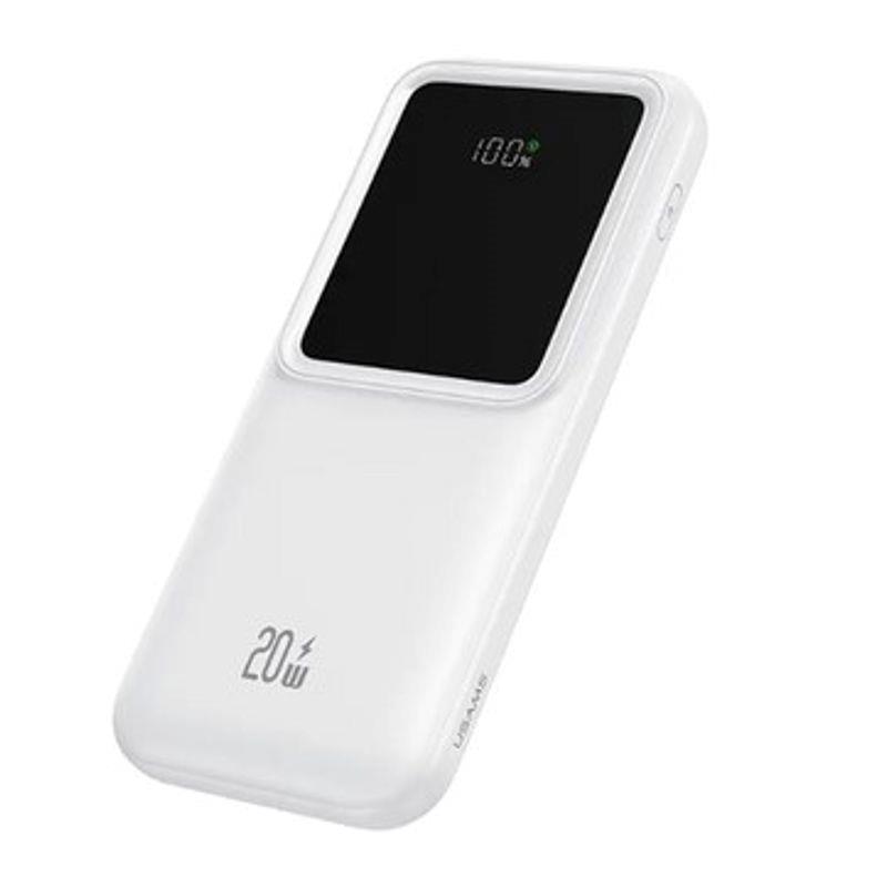 POWERBANK CON CABLES 2 PUERTOS 10000MAH CARGA RAPIDA BLANCO USAMS