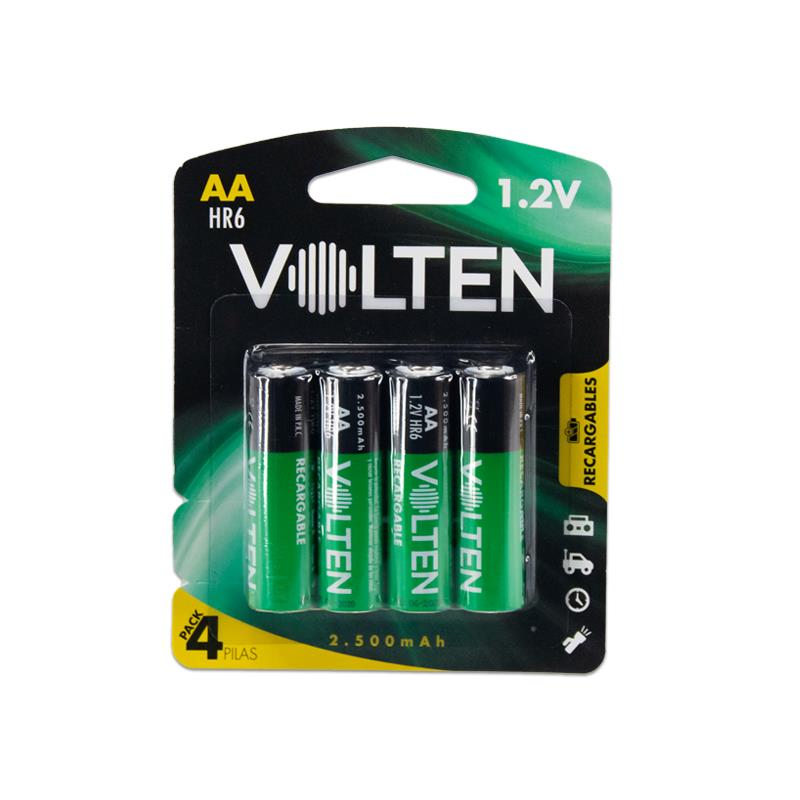 BLISTER 4 PCS PILAS RECARGABLE 2.500MAH LR06/AA VOLTEN