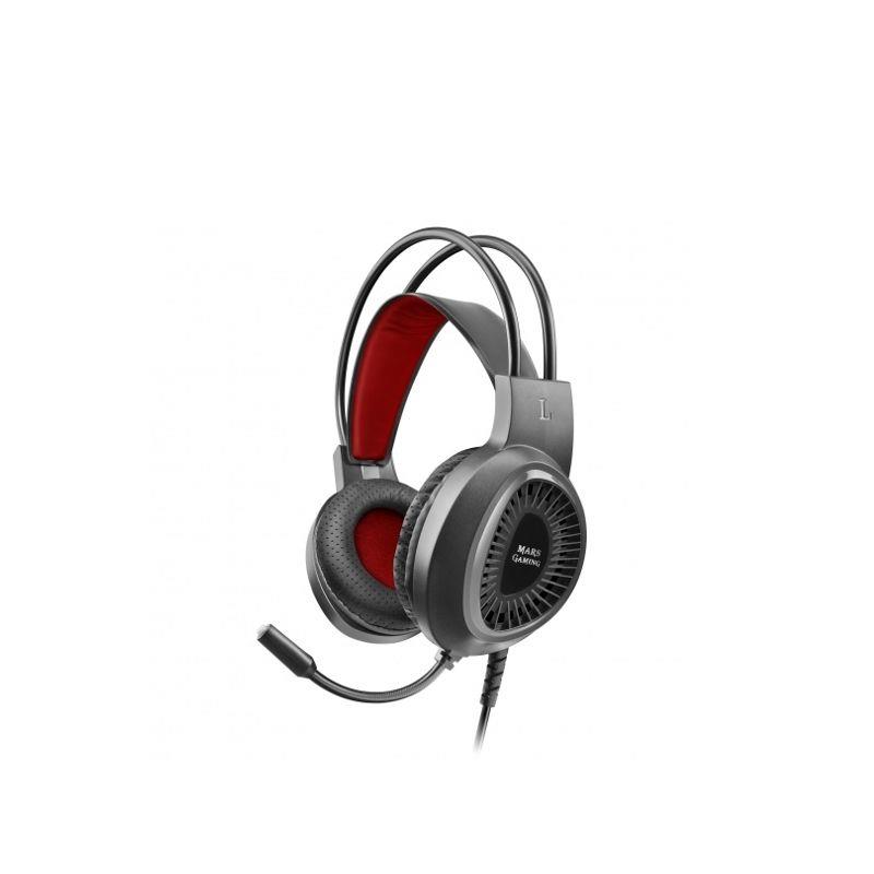 AURICULARES GAMING ULTRA LIGEROS 205G CON MICROFONO FLEXIBLE NEGRO MARS