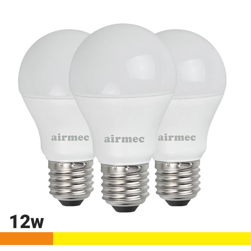 A60 12W LUZ CÁLIDA E27 PACK 3 BOMBILLAS LEDS AIRMEC