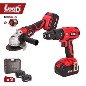 PACK TALADRO + RADIAL 20V SIN CARBONES 2X4AH SERIE LOAD AICER