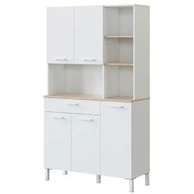 Mueble Auxiliar Fast 2P+1C Roble Canadian-Blanco