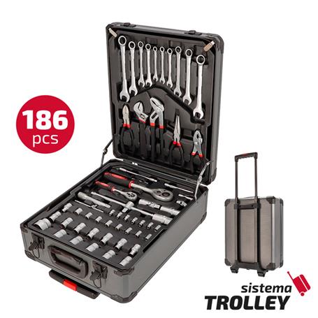 Set de 187 pcs. herramientas y accesorios en trolley