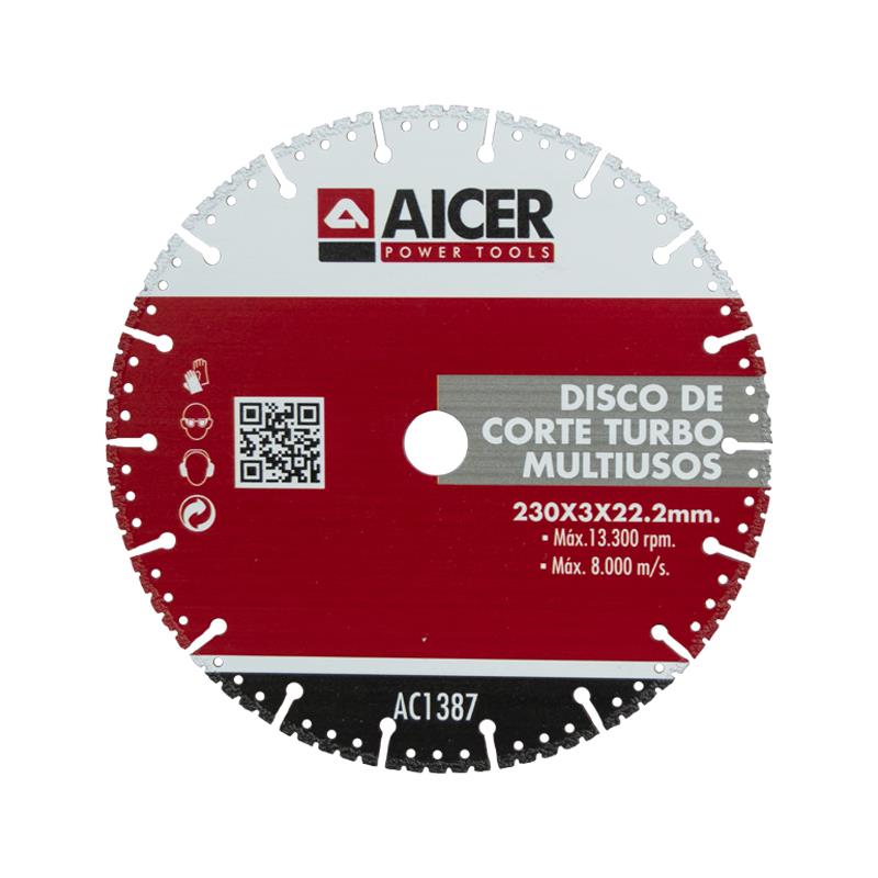 DISCO DE CORTE TURBO MULTIUSOS 230MM AICER