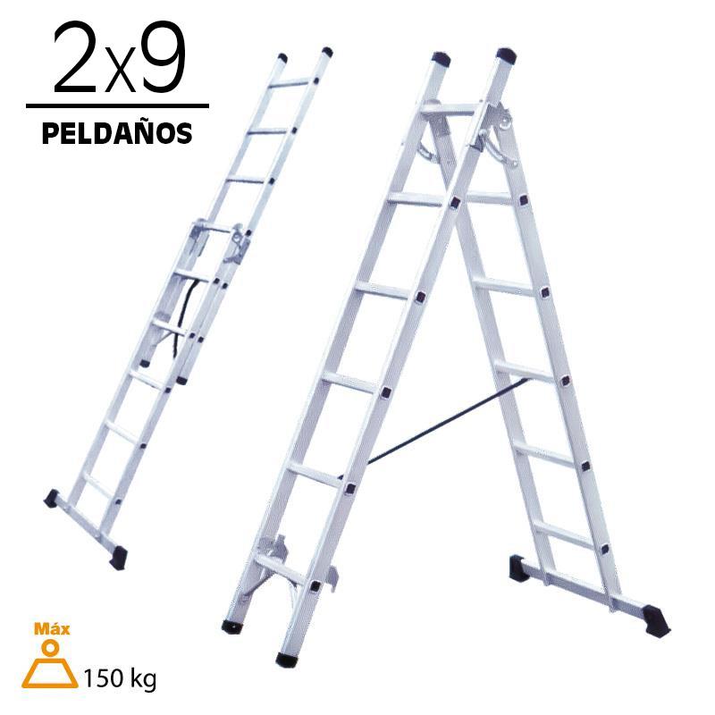 ESCALERA ALUMINIO 2 TRAMOS 2X9 AIRMEC