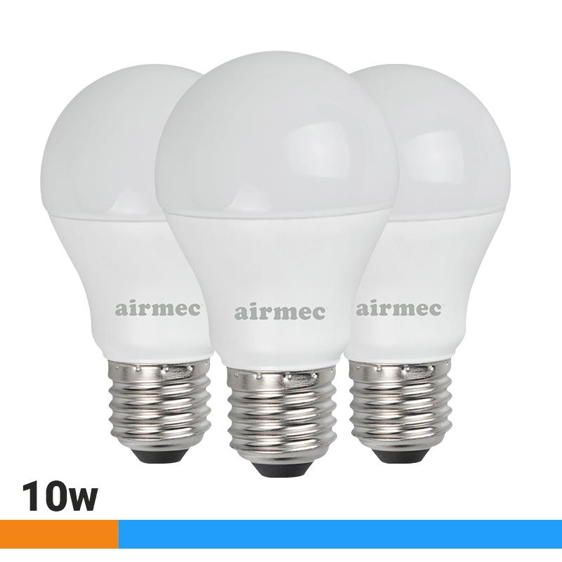 A60 10W LUZ FRÍA E27 PACK 3 BOMBILLAS LEDS AIRMEC