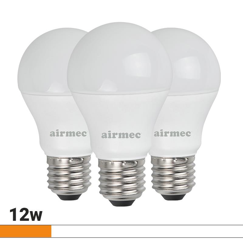 A60 12W LUZ BLANCA E27 PACK 3 BOMBILLAS LEDS AIRMEC