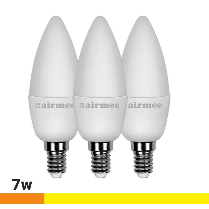 C37 7W LUZ CÁLIDA E14 PACK 3 BOMBILLAS LEDS AIRMEC