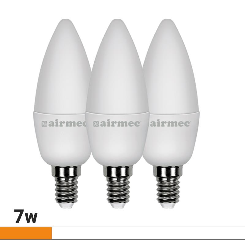 C37 7W LUZ BLANCA E14 PACK 3 BOMBILLAS LEDS AIRMEC