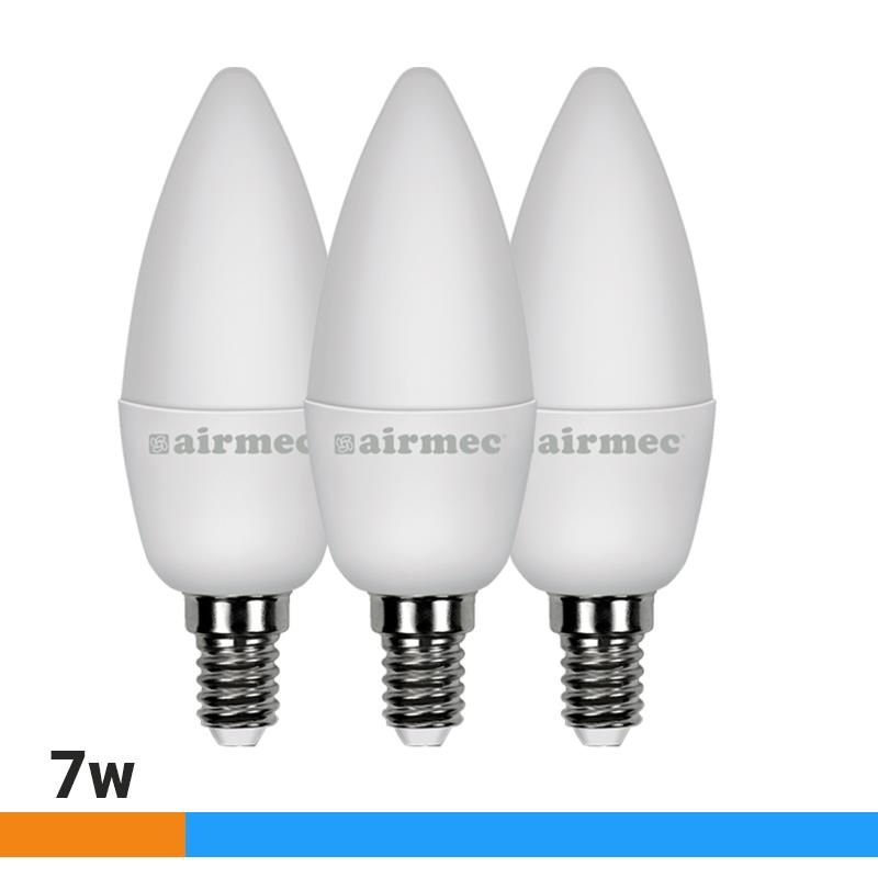 C37 7W LUZ FRÍA E14 PACK 3 BOMBILLAS LEDS AIRMEC