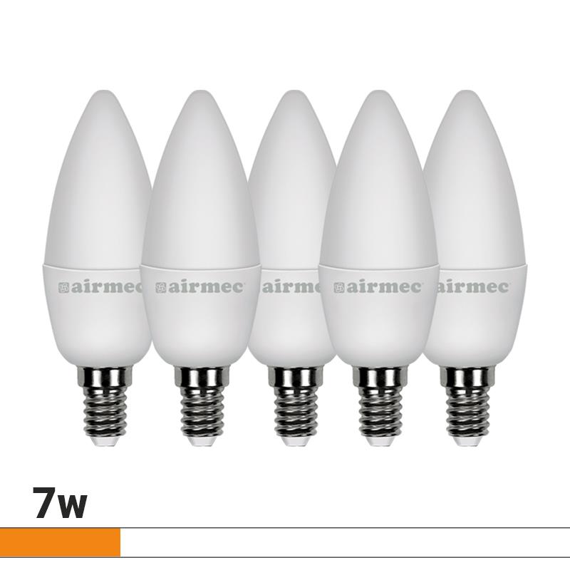 C37 7W LUZ BLANCA E14 PACK 5 BOMBILLAS LEDS AIRMEC