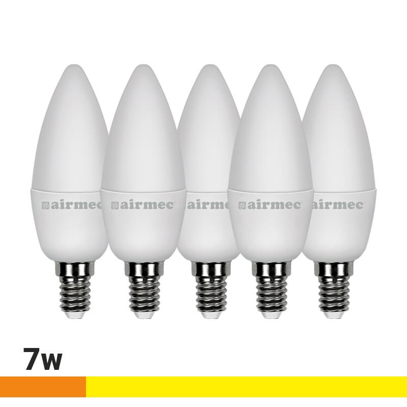 C37 7W LUZ CÁLIDA E14 PACK 5 BOMBILLAS LEDS AIRMEC