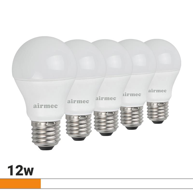 A60 12W LUZ BLANCA E27 PACK 5 BOMBILLAS LEDS AIRMEC