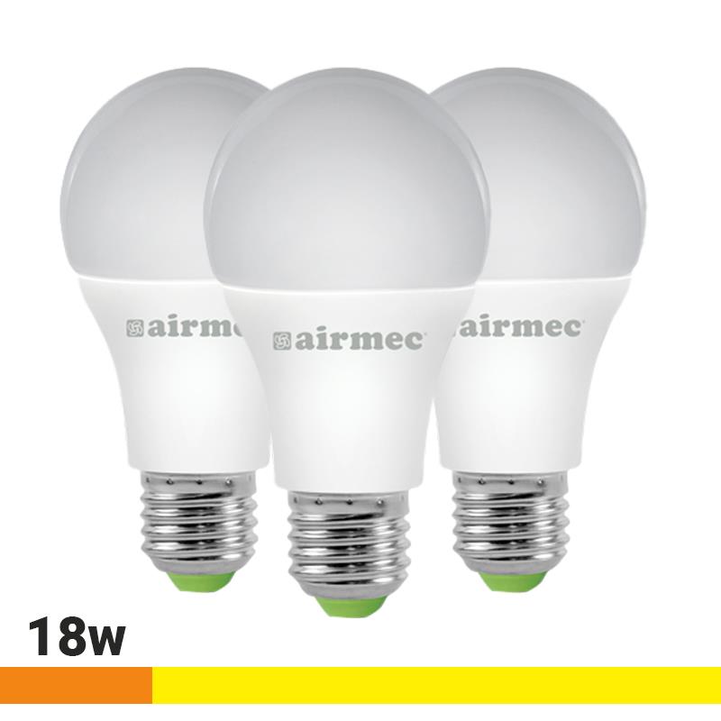 A75 18W LUZ CÁLIDA E27 PACK 3 PCS LEDS AIRMEC