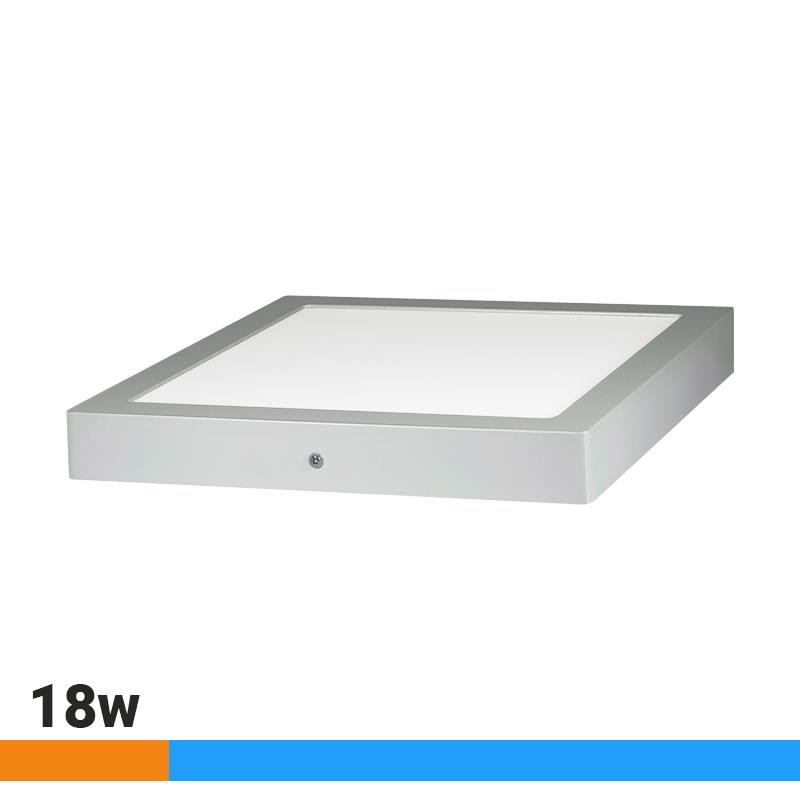 DOWNLIGHT CUADRADO PLATA SOBREPUESTO 18W LUZ FRÍA AIRMEC