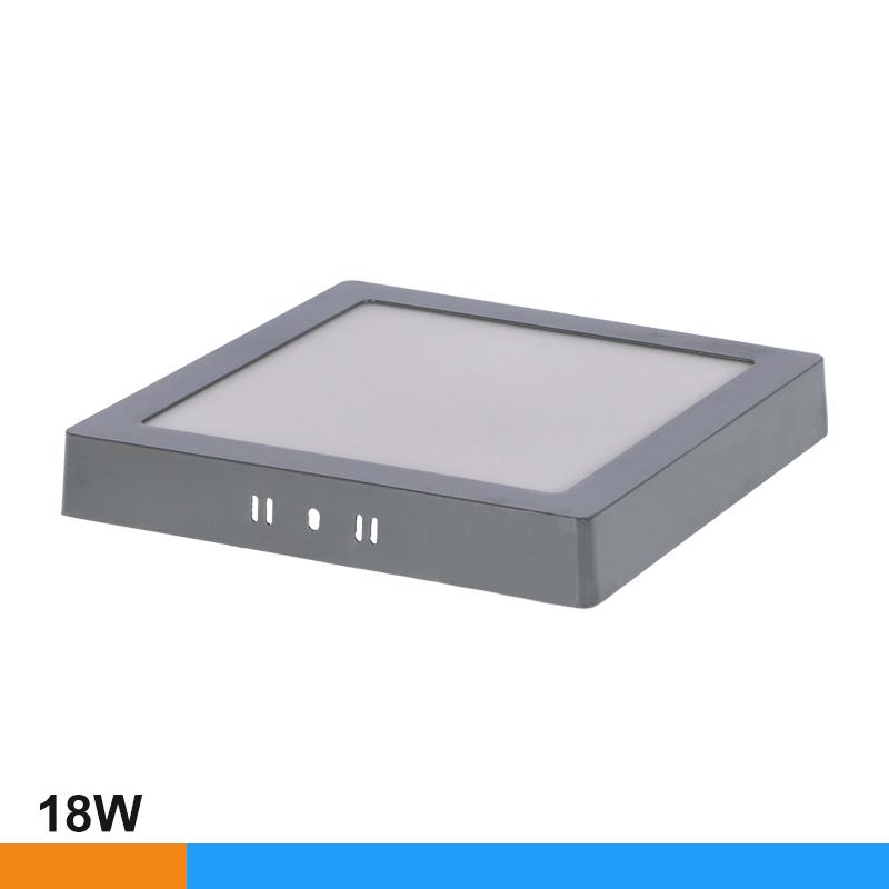 DOWNLIGHT CUADRADO GRIS SOBREPUESTO 18W LUZ FRÍA AIRMEC