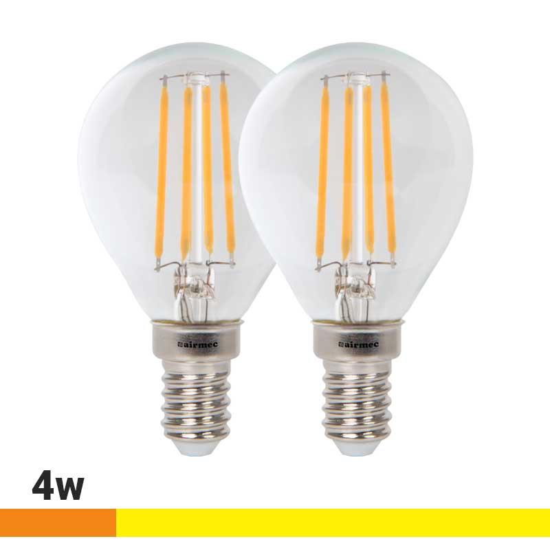 G45 FILAMENTO 4W LUZ CÁLIDA E14 PACK 2 BOMBILLAS LEDS AIRMEC