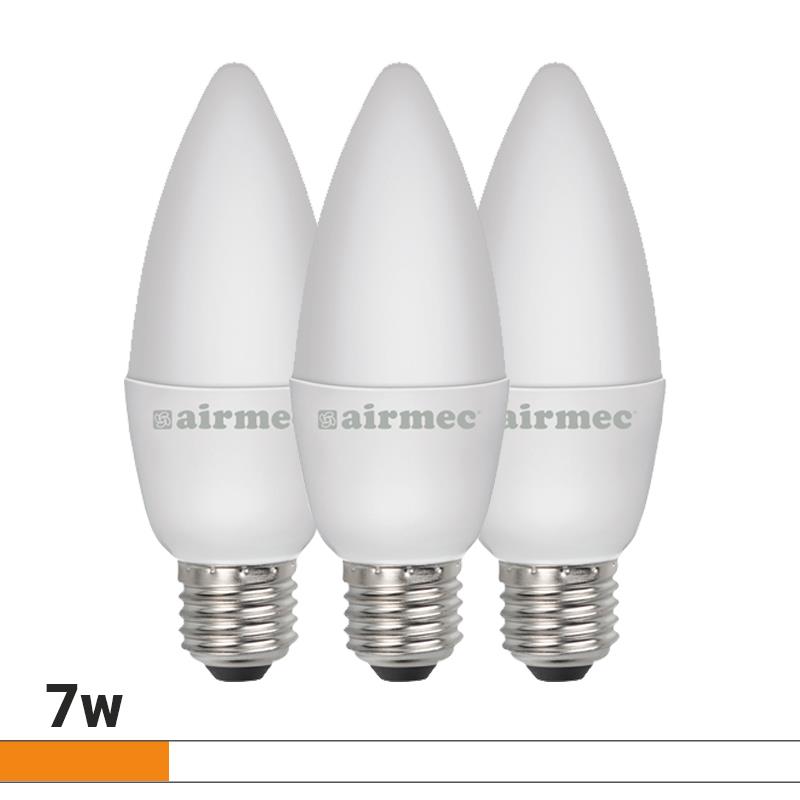 C37 7W LUZ BLANCA E27 PACK 3 BOMBILLAS LEDS AIRMEC