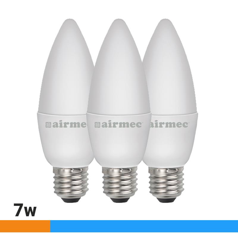 C37 7W LUZ FRÍA E27 PACK 3 BOMBILLAS LEDS AIRMEC